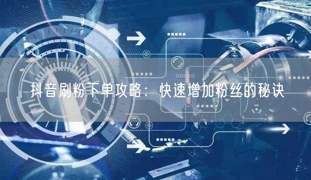 抖音刷粉下单攻略:快速增加粉丝的秘诀