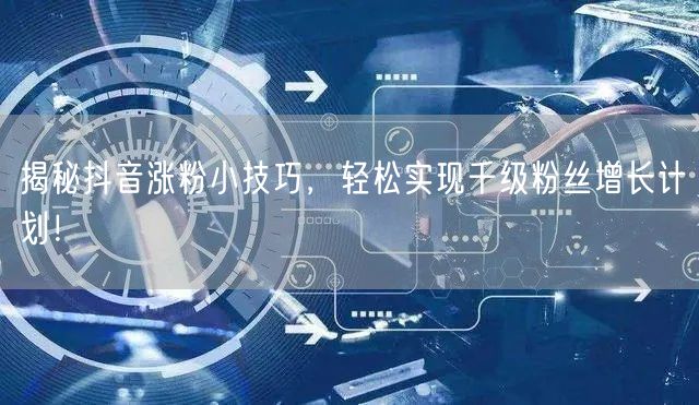 揭秘抖音涨粉小技巧,轻松实现千级粉丝增长计划!