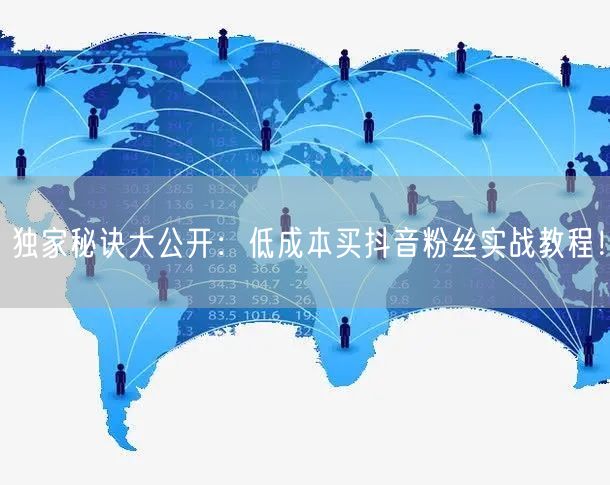 独家秘诀大公开:低成本买抖音粉丝实战教程!