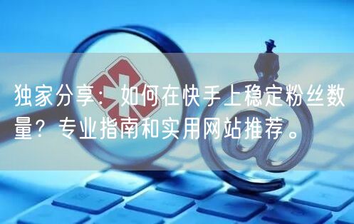 独家分享:如何在快手上稳定粉丝数量?专业指南和实用网站推荐。