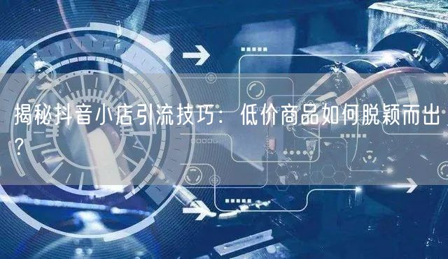 揭秘抖音小店引流技巧:低价商品如何脱颖而出?